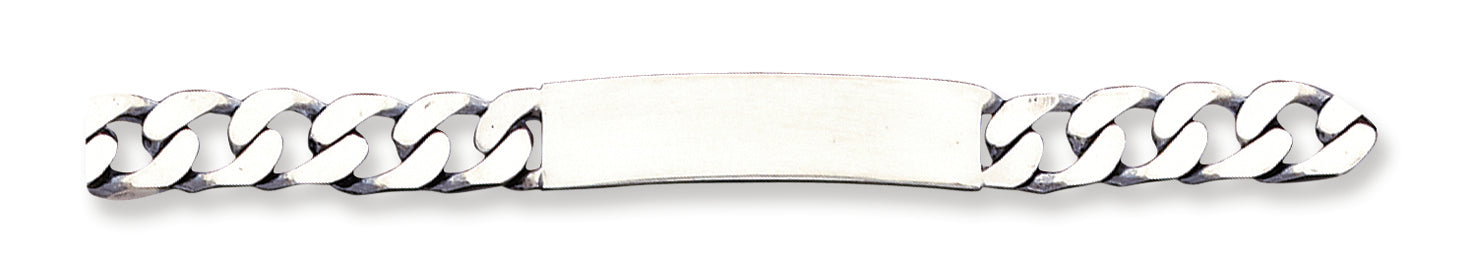 Sterling Silver 7inch Engraveable Antiqued Curb Link ID Bracelet 7 Inches