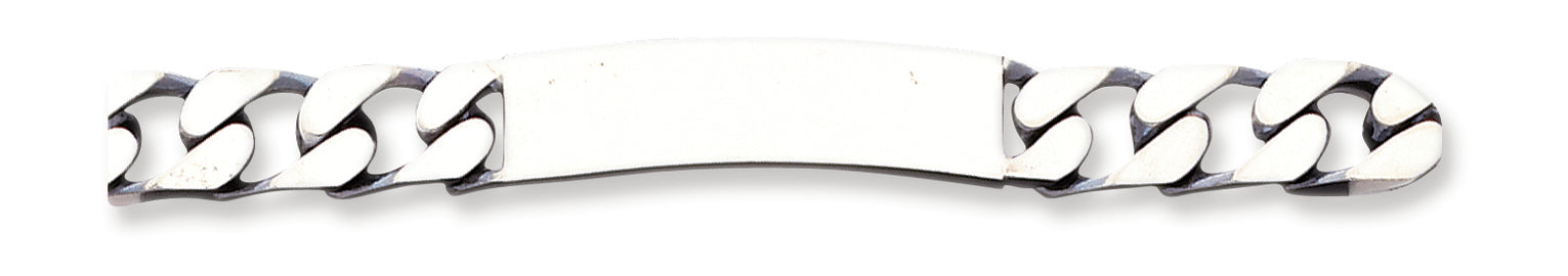 Sterling Silver 8.5inch Engraveable Antiqued Curb Link ID Bracelet 8.5 Inches