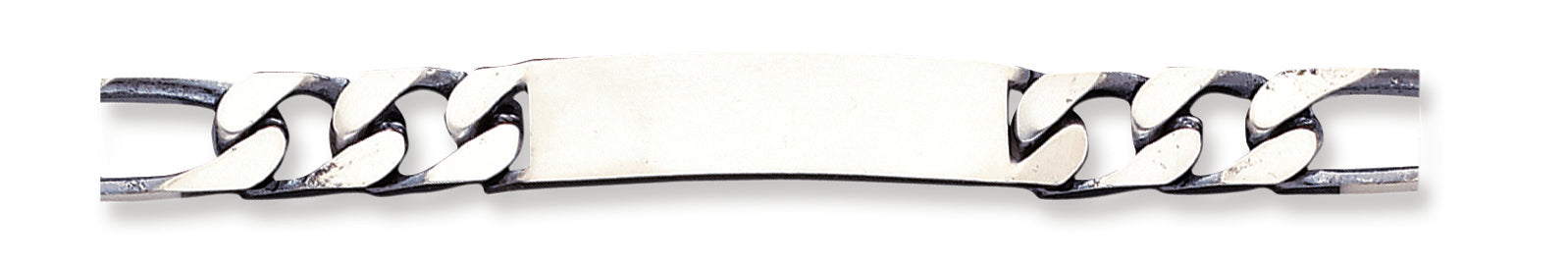 Sterling Silver 7.5inch Engraveable Antiqued Figaro Link ID Bracelet 7.5 Inches