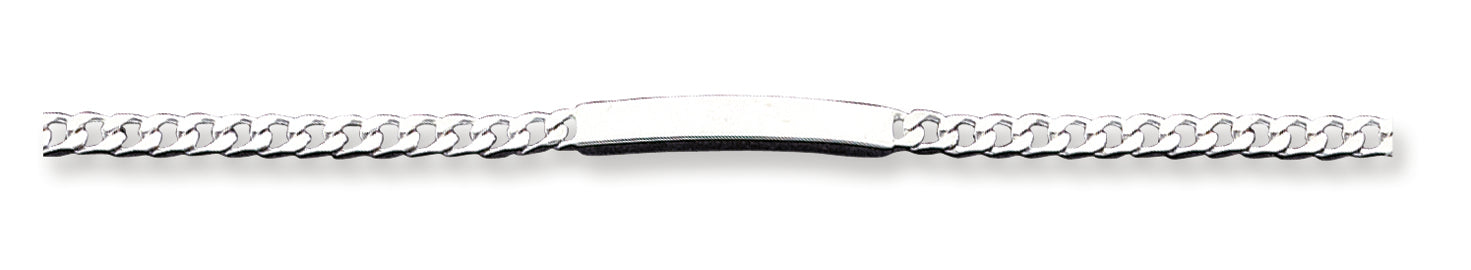 Sterling Silver 8inch Polished Engraveable Curb Link ID Bracelet 8 Inches