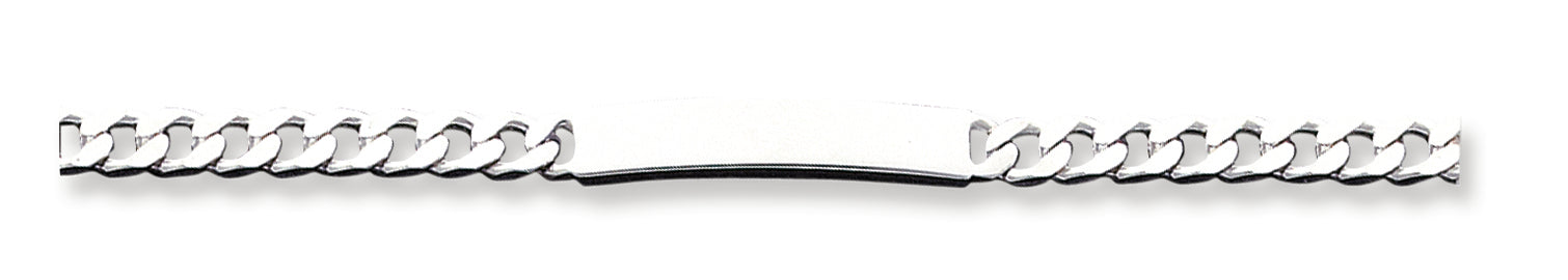 Sterling Silver 8inch Polished Engraveable Curb Link ID Bracelet 8 Inches