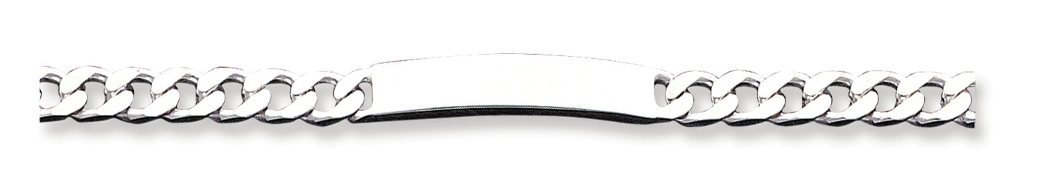 Sterling Silver 8inch Polished Engraveable Curb Link ID Bracelet 8 Inches