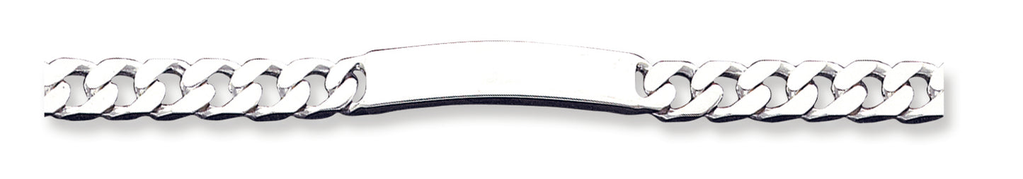 Sterling Silver Polished Engraveable Curb Link ID Bracelet 7 Inches