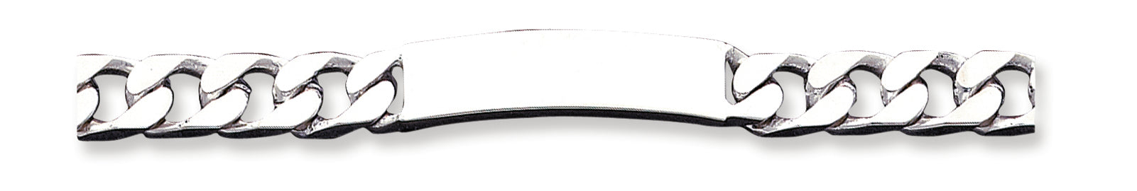 Sterling Silver 8.5inch Polished Engraveable Curb Link ID Bracelet 8.5 Inches