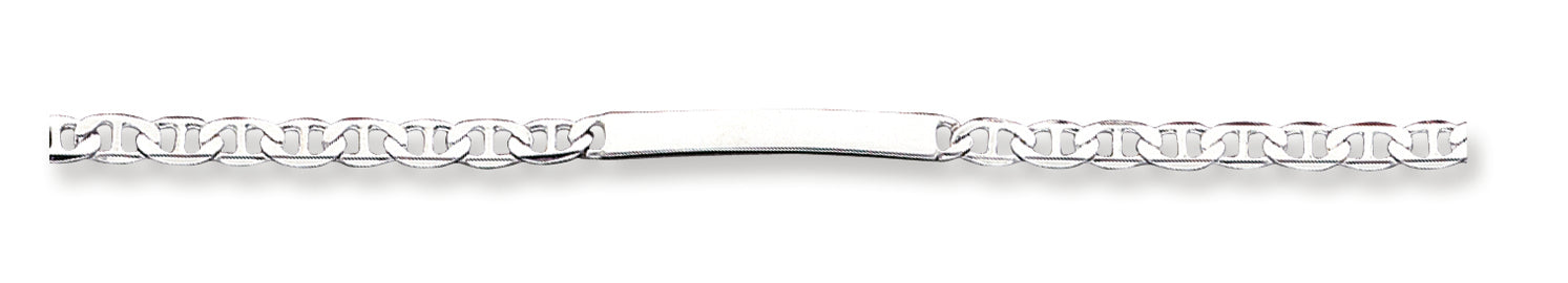 Sterling Silver 8inch Polished Engraveable Anchor Link ID Bracelet 8 Inches