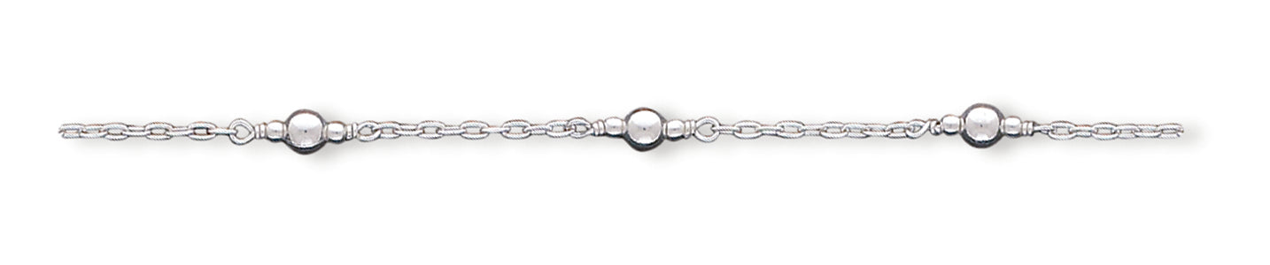 Sterling Silver Fancy Bead Childs Bracelet