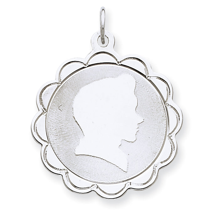 Sterling Silver Engraveable Boy Disc Charm