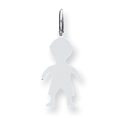 Sterling Silver Engraveable Boy Disc Charm