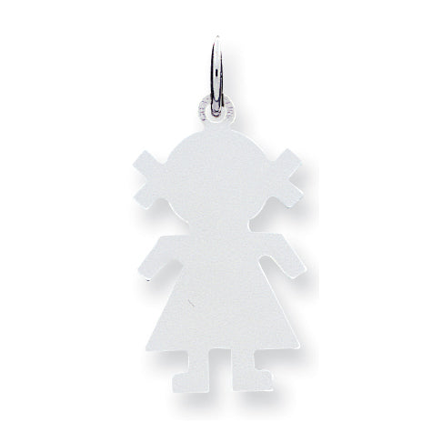 Sterling Silver Engraveable Girl Disc Charm