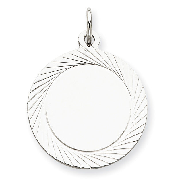 Sterling Silver Engraveable Round Disc Charm
