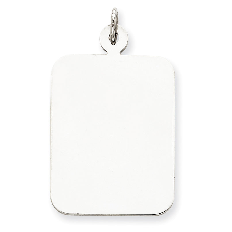 Sterling Silver Engraveable Rectangle Disc Charm