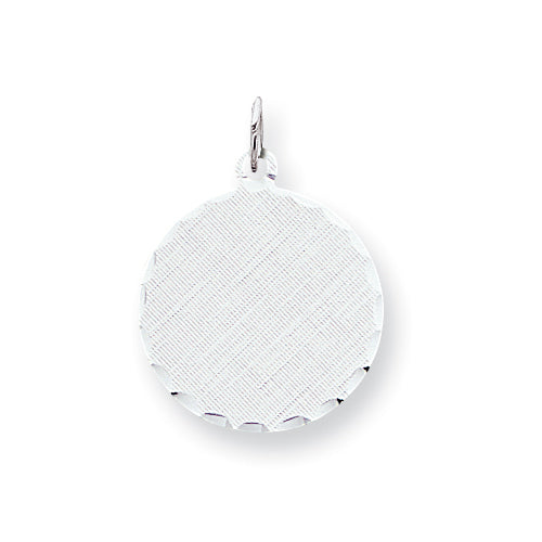 Sterling Silver Engraveable Round Patterned Disc Charm