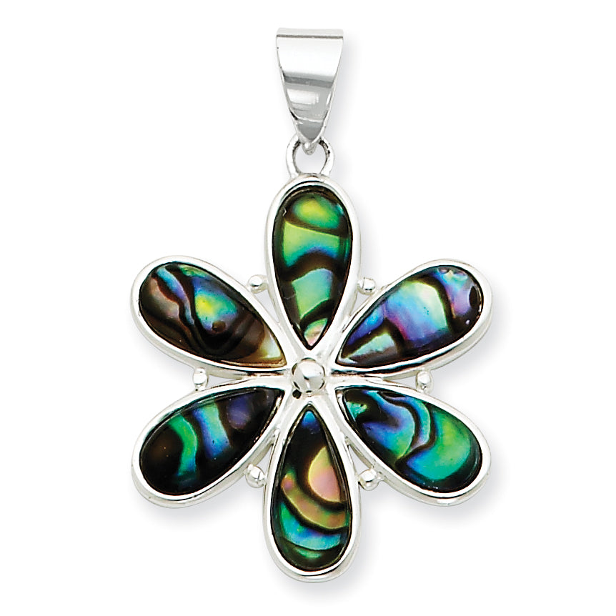Sterling Silver Flower Abalone Pendant