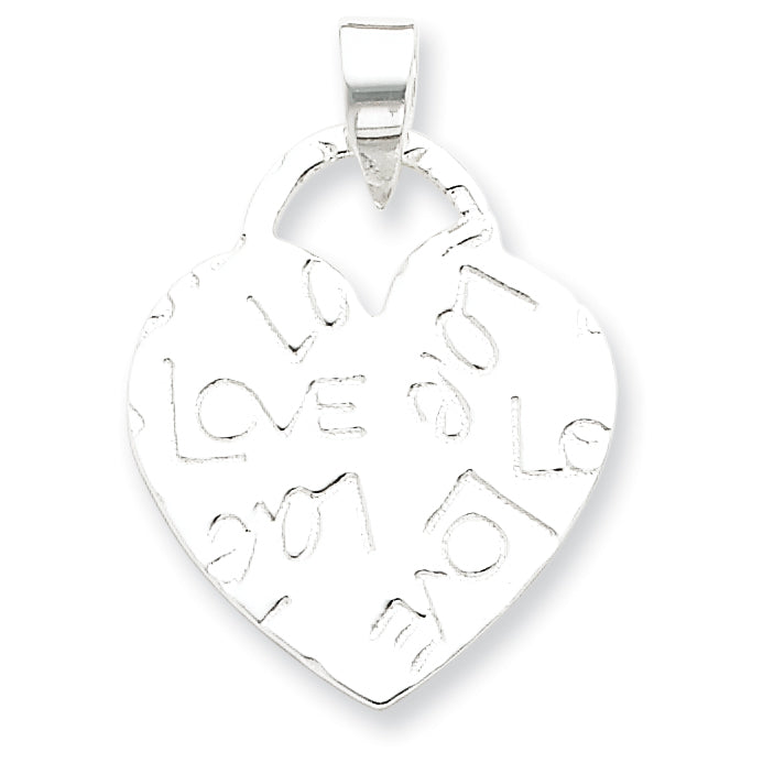 Sterling Silver Embossed Love Heart Pendant
