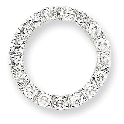 Sterling Silver CZ Chain Slide Pendant