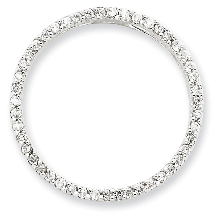Sterling Silver CZ Chain Slide Pendant