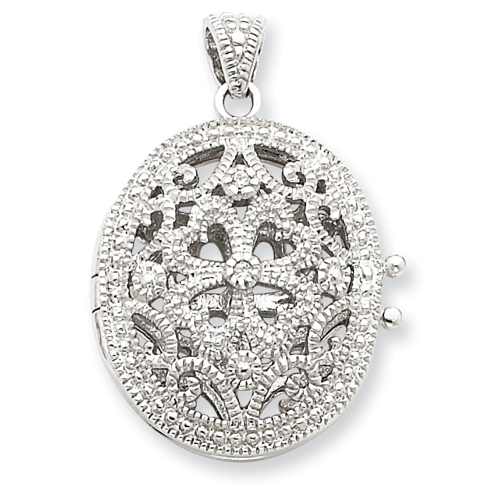 Sterling Silver CZ Locket