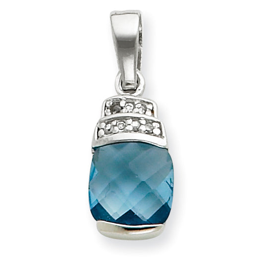 Sterling Silver Blue CZ Pendant
