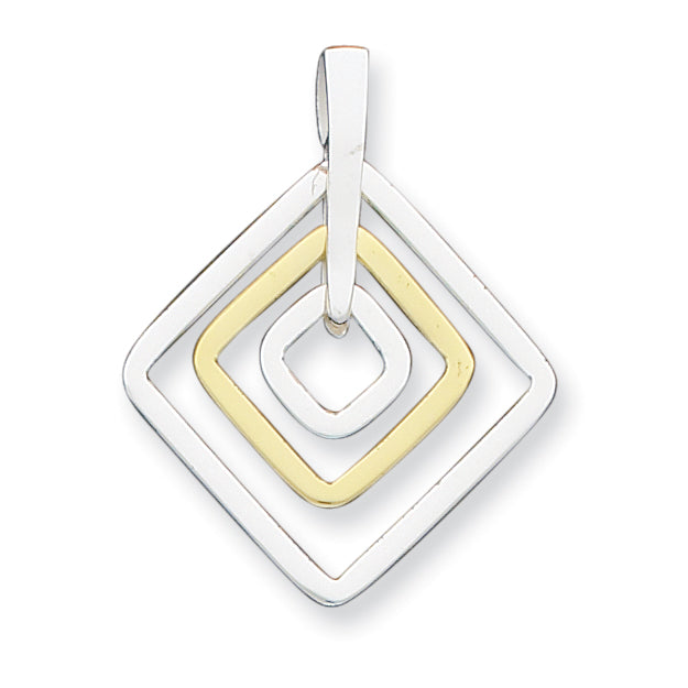 Sterling Silver & Vermeil Diamond Shape Pendant