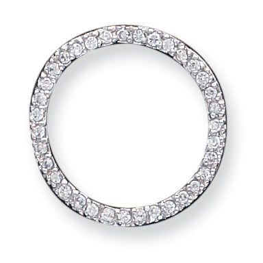 Sterling Silver CZ Round Pendant