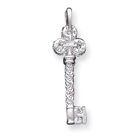 Sterling Silver CZ Key Pendant