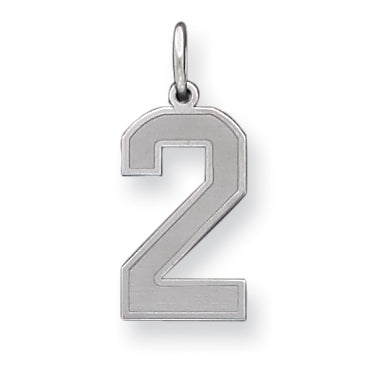 Sterling Silver Large Satin Number 2