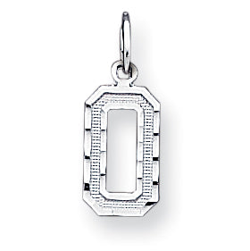 Sterling Silver Diamond-cut #0 Charm