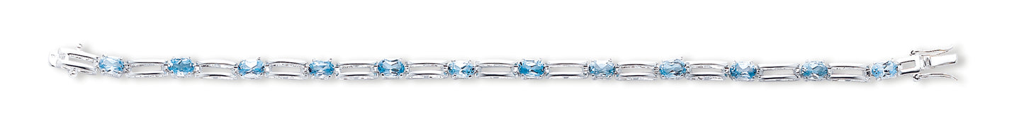 Sterling Silver Blue Topaz Bracelet