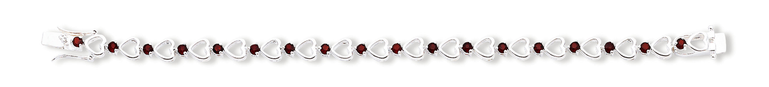 Sterling Silver Garnet Bracelet