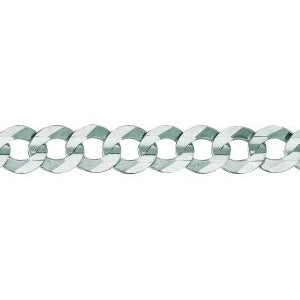 14K Solid White Gold Comfort Curb Bracelet 5.7mm thick 8.5 Inches