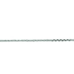14K Solid White Gold Cable Link Chain 0.6mm thick 18 Inches