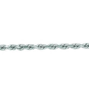 14K Solid White Gold Solid Diamond Cut Rope 2.25mm thick 16 Inches