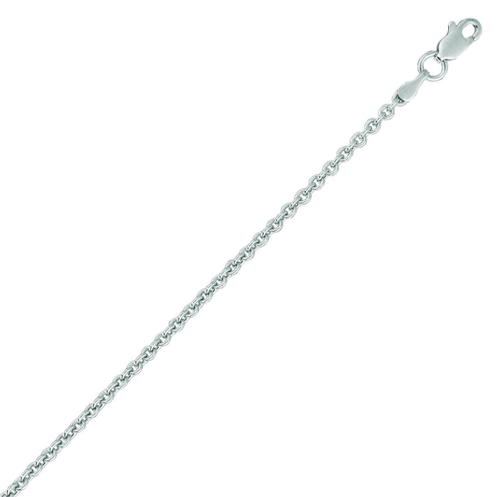 14K Solid White Gold Forsantina Chain 2.3mm thick 24 Inches