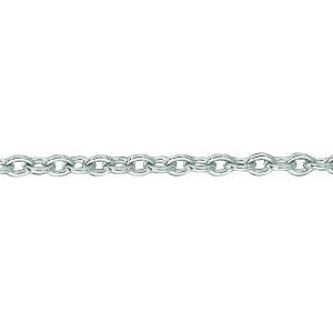14K Solid White Gold Round Cable Link Chain 1.5mm thick 20 Inches