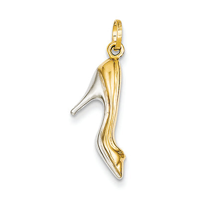 14K Goldy & Rhodium French High Heel Shoe Charm