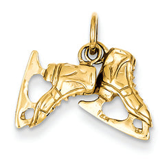 14K Gold 3-D Pair Of Ice Skates Charm