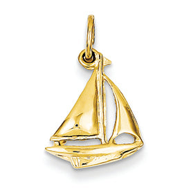 14K Gold Sailboat Charm