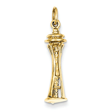 14K Gold Seattle Tower Charm