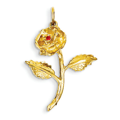 14K Gold Rose Charm