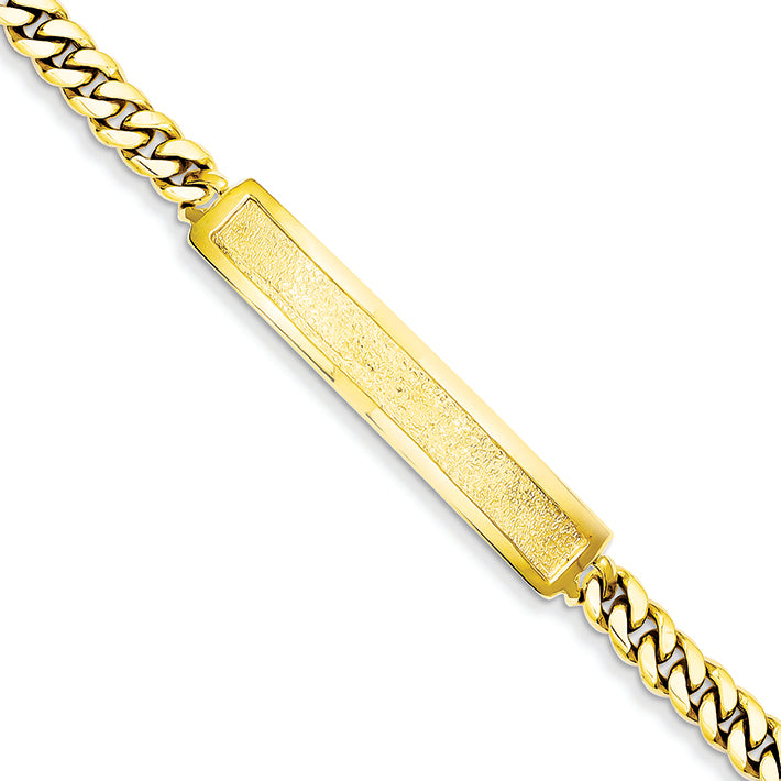 14K Goldy 6.8mm Cuban Child's Bezel ID Bracelet 6 Inches