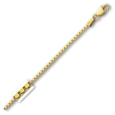 14K Solid Yellow Gold Classic Box Chain 1.4mm thick 20 Inches