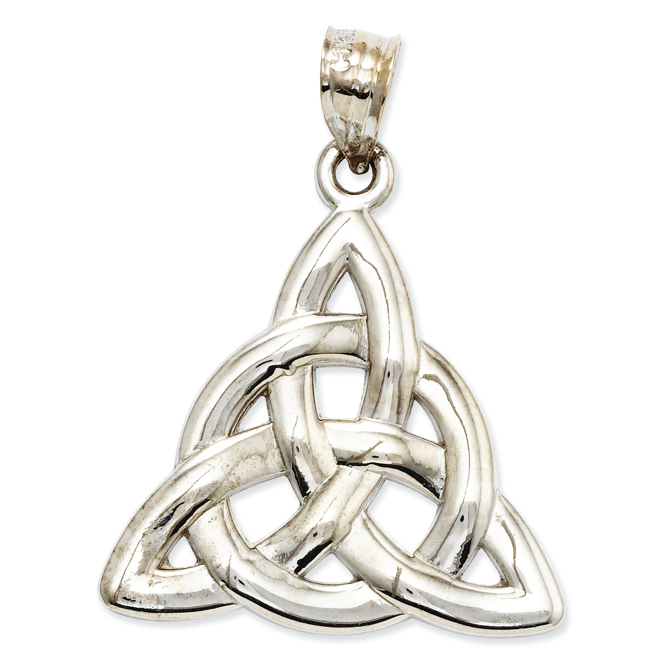 14K White Gold Polished Trinity Pendant