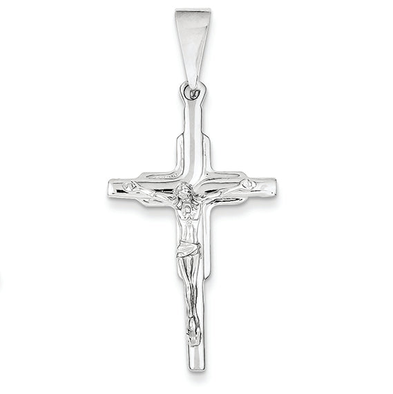 14K White Gold Crucifix Pendant