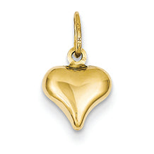 14K Gold Mini Puffed Heart Charm