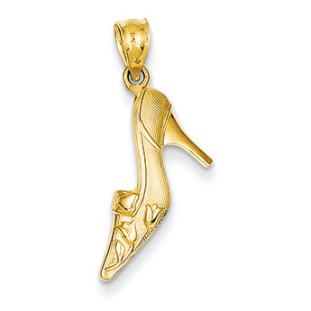 14K Gold Tulip High Heel Shoe Pendant