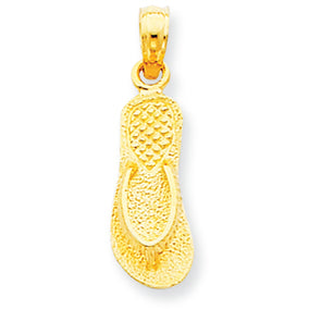14K Gold Single Flip-Flop Pendant