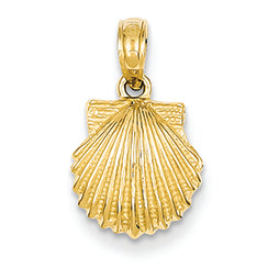 14K Gold Scallop Shell Pendant