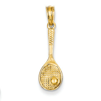 14K Gold Tennis Racquet and Ball Charm