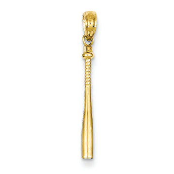 14K Gold 3-D Baseball Bat Pendant