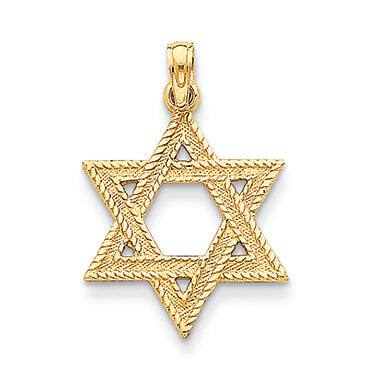 14K Gold Star of David Pendant